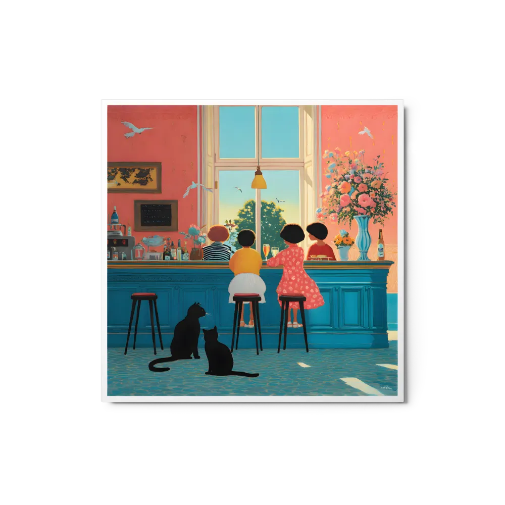 Afternoon at the Bar 
 Metal Print | 12″x 12″