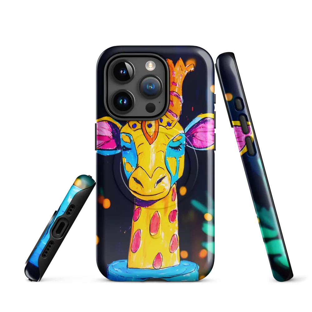 Whimsical Giraffe in Vibrant Colors | Phone Case |  15 Pro | MagSafe® Tough Case | Glossy