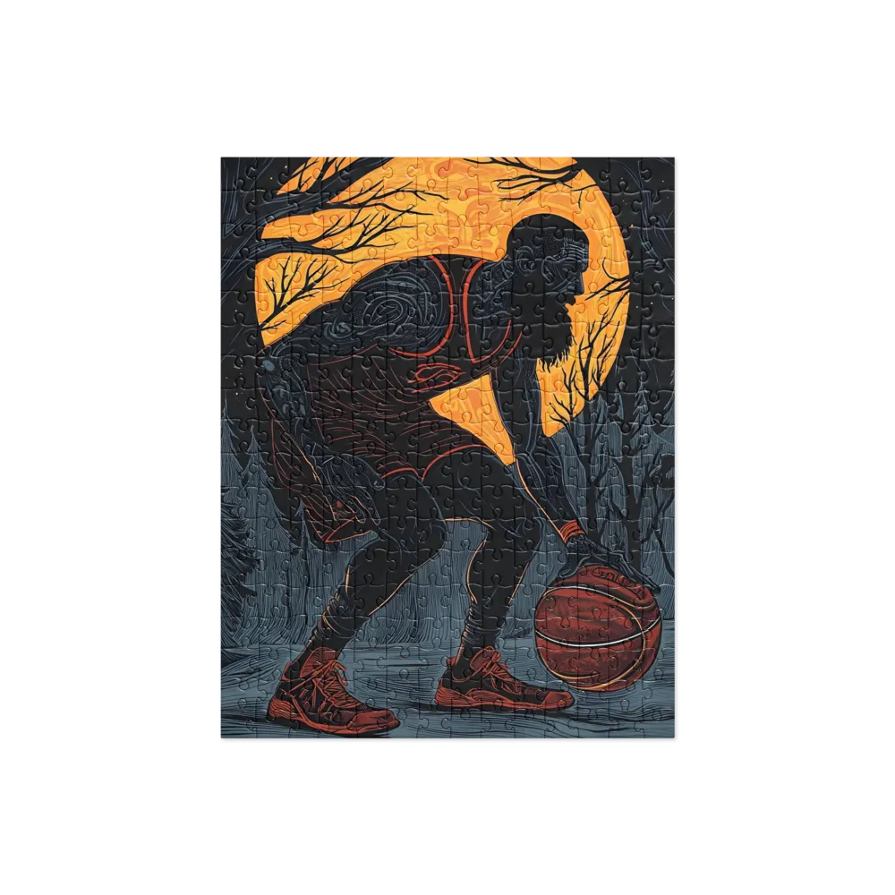 Under the Moonlight: A Basketball Player's Dance | Jigsaw Puzzle | 252 pieces