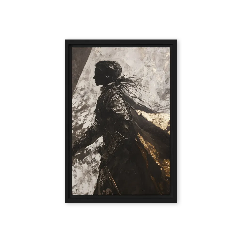 The Silhouette of Valor | Canvas with Black Frame | 12″×18″
