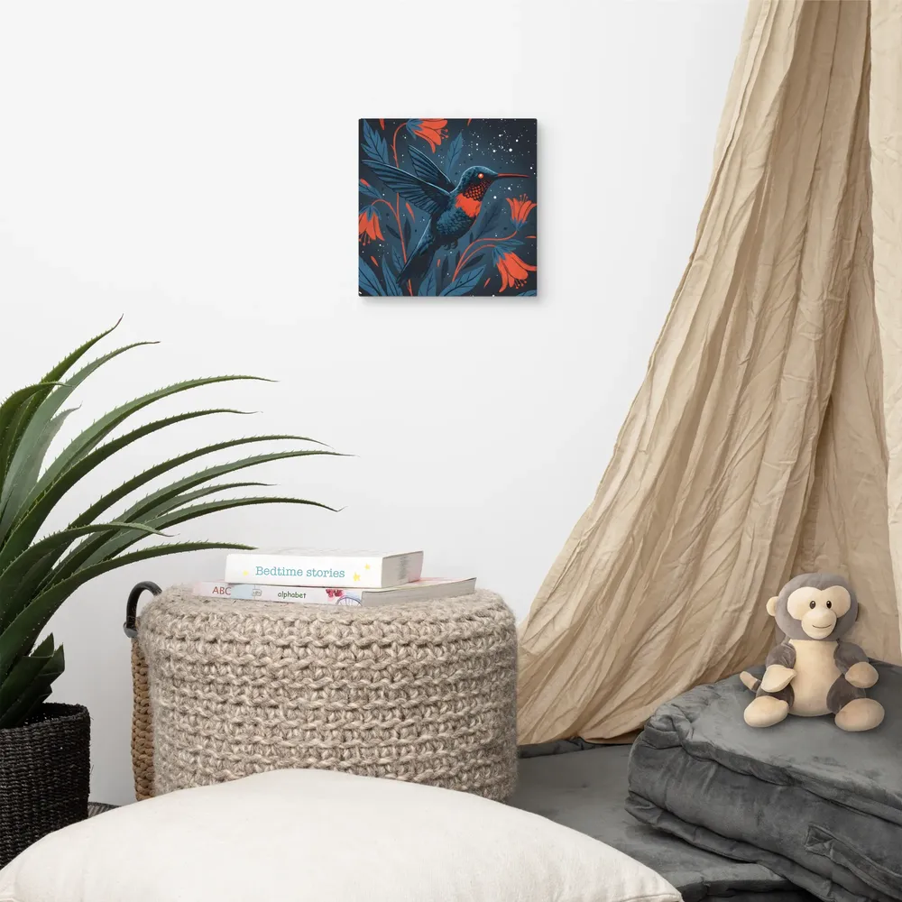 Midnight Hummingbird 
 Canvas | 10″x 10″