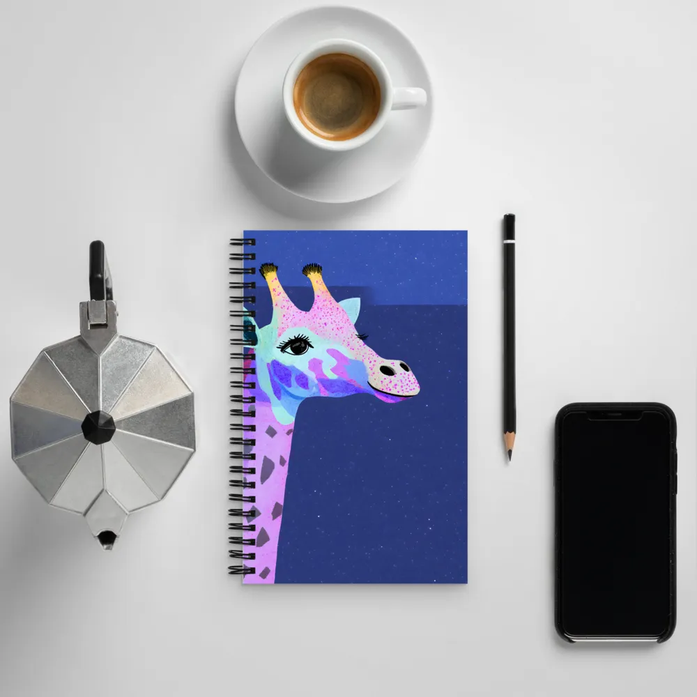 Whimsical Giraffe Under the Stars | Spiral Notebook