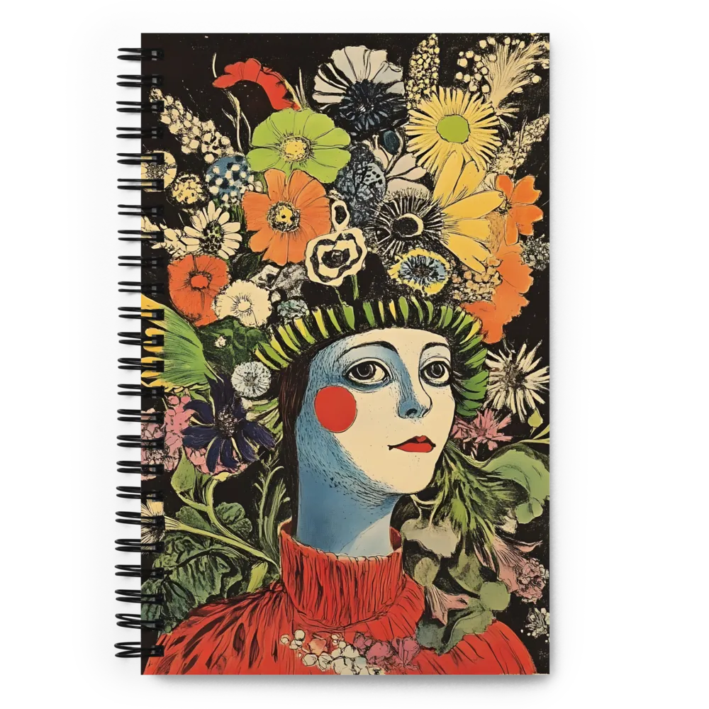 Floral Whimsy: A Portrait of Nature's Embrace | Spiral Notebook