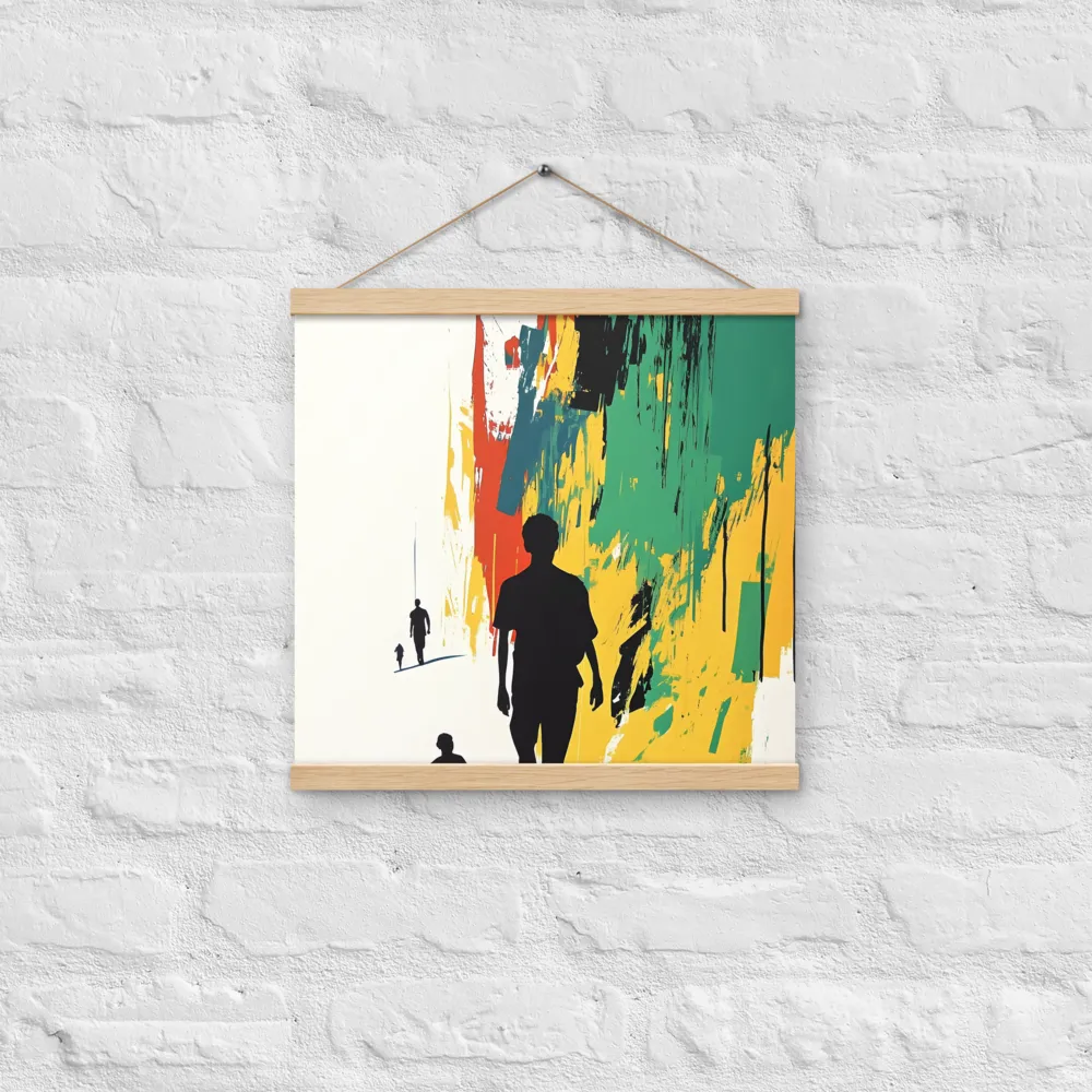 Journey of Silhouettes | Poster With Oak Wood Hanger | 16″×16″