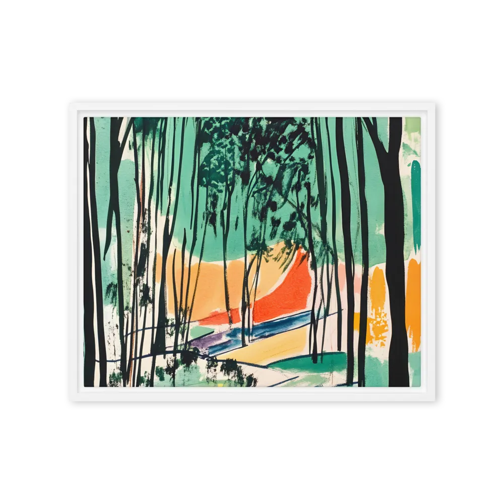 Winding Path Through the Forest | Canvas with White Frame | 16″×20″