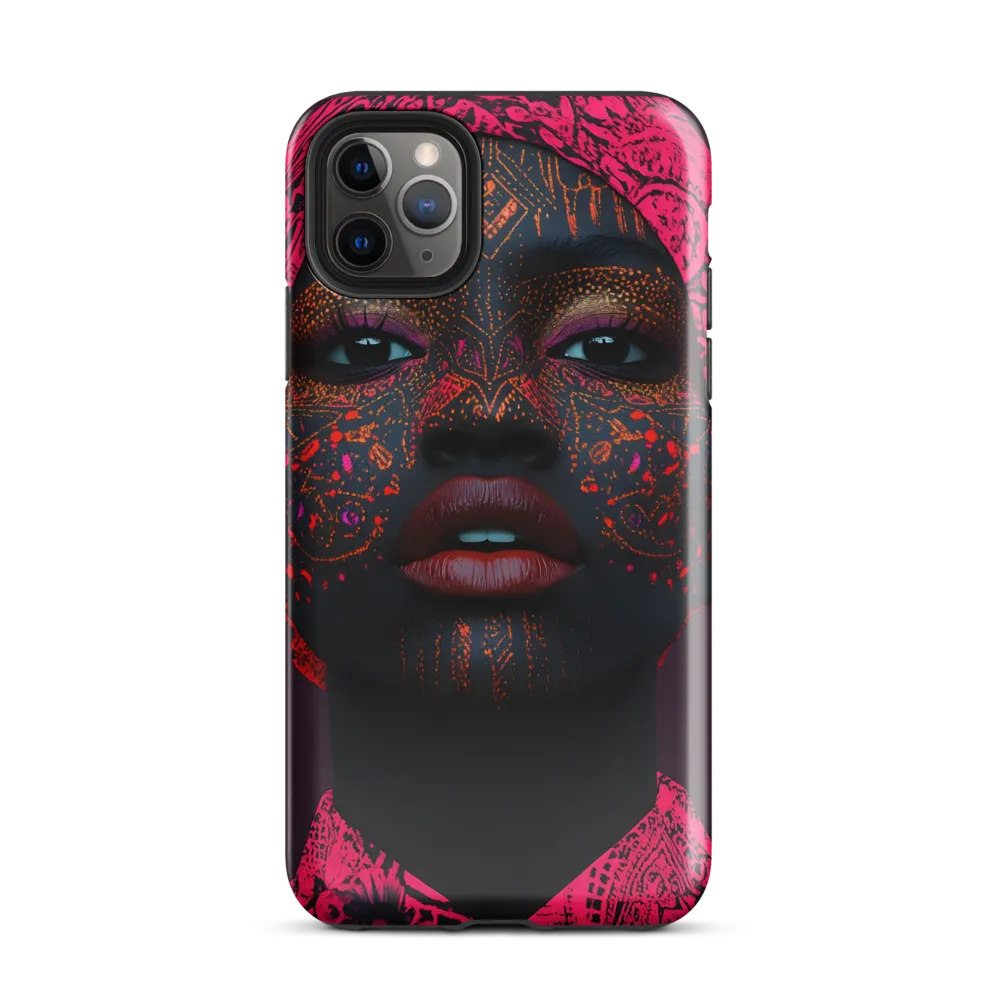 Neon Adornments: A Portrait of Cultural Expression | Phone Case |  11 Pro Max | Tough Case | Glossy