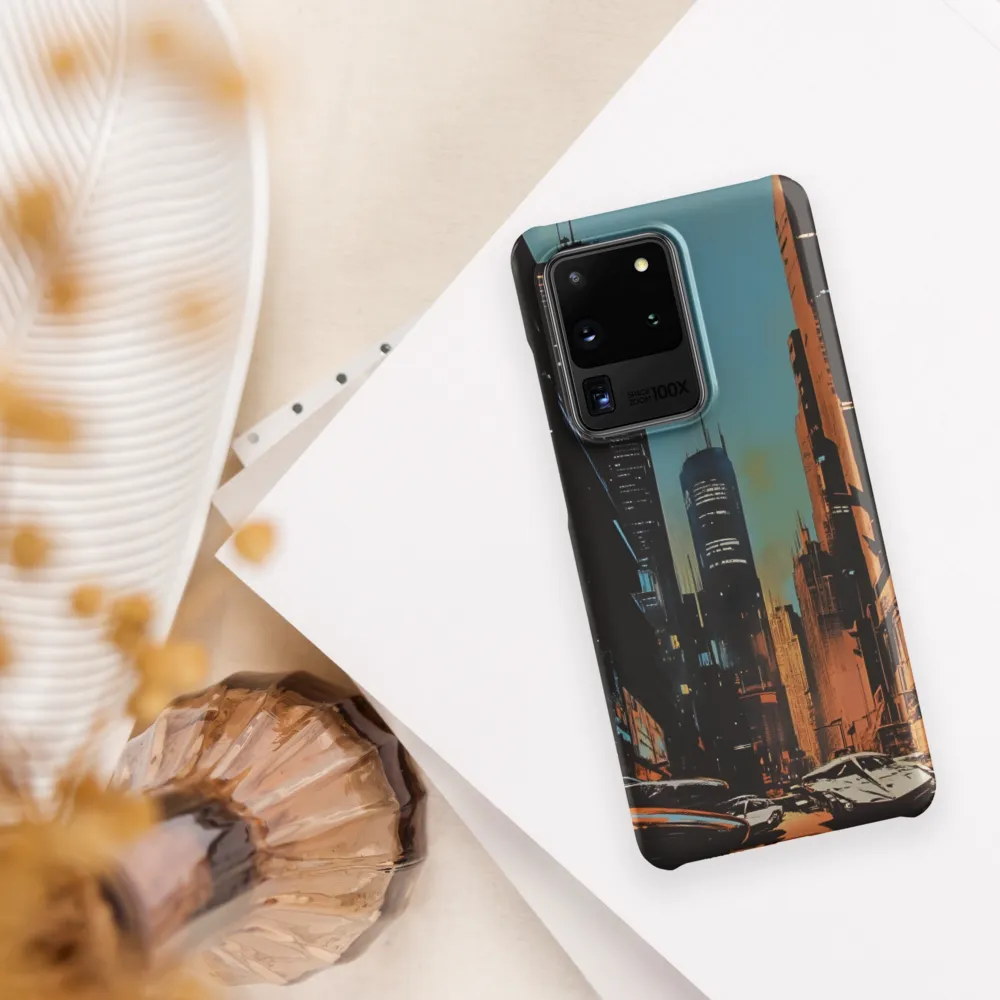 Futuristic Cityscape in Blue and Orange