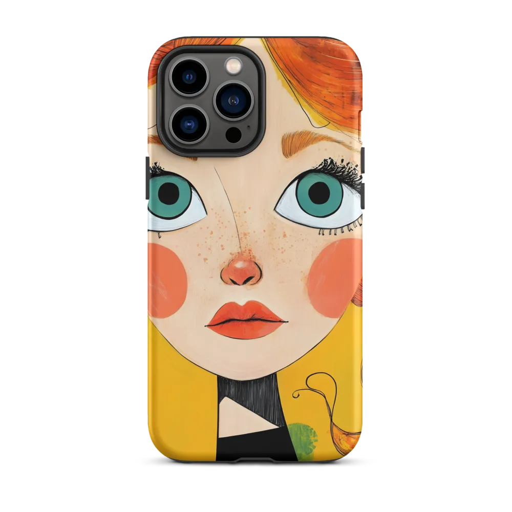 Whimsical Portrait of a Girl | Phone Case |  13 Pro Max | Tough Case | Matte