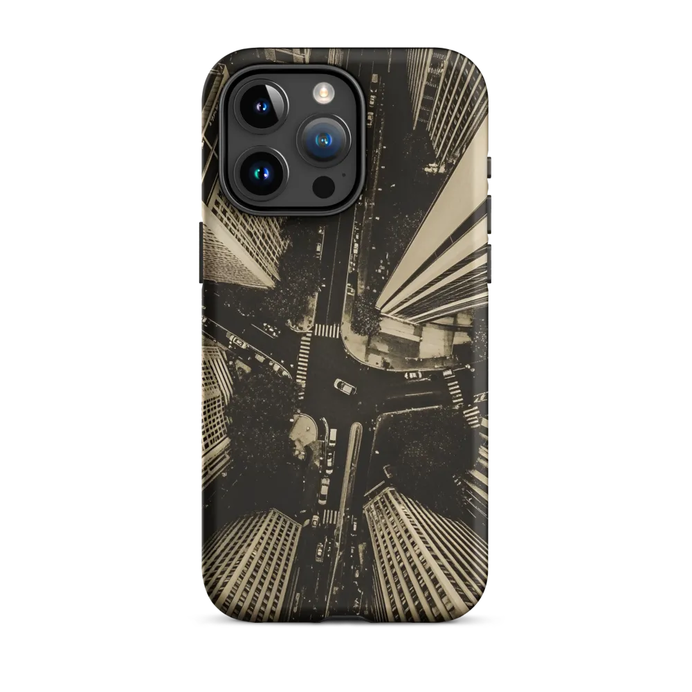 Urban Symphony: Aerial Perspective of City Life | Phone Case |  15 Pro Max | Tough Case | Matte
