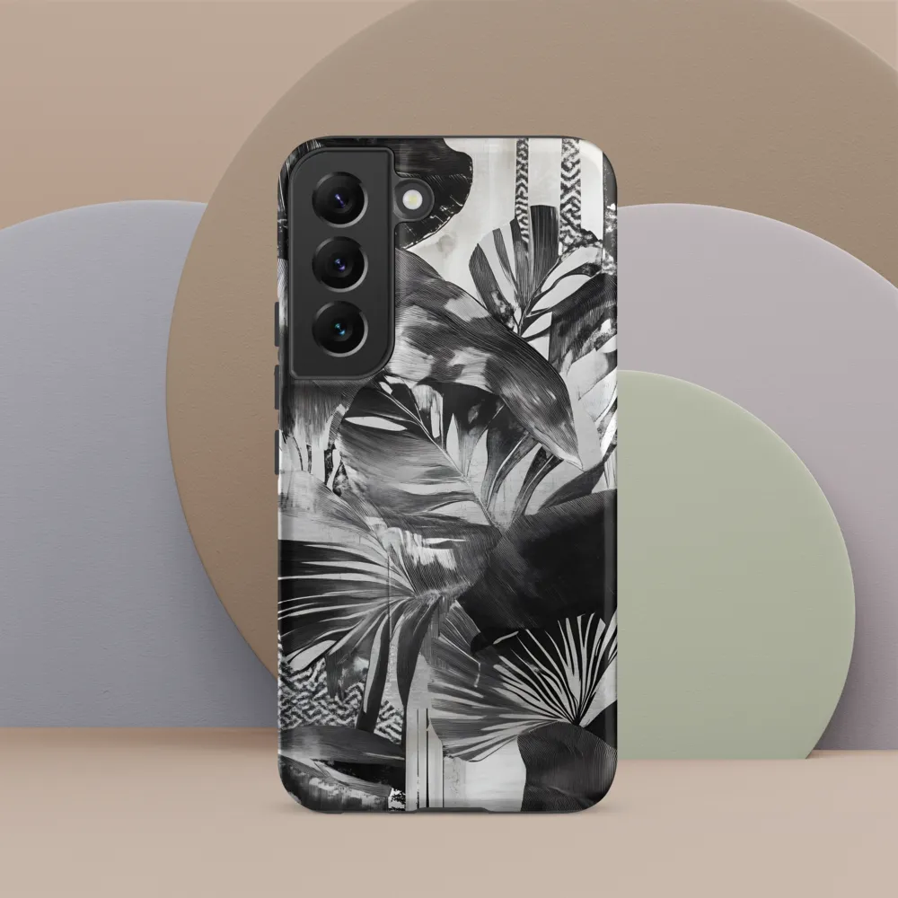 Monochrome Serenity in Tropical Foliage