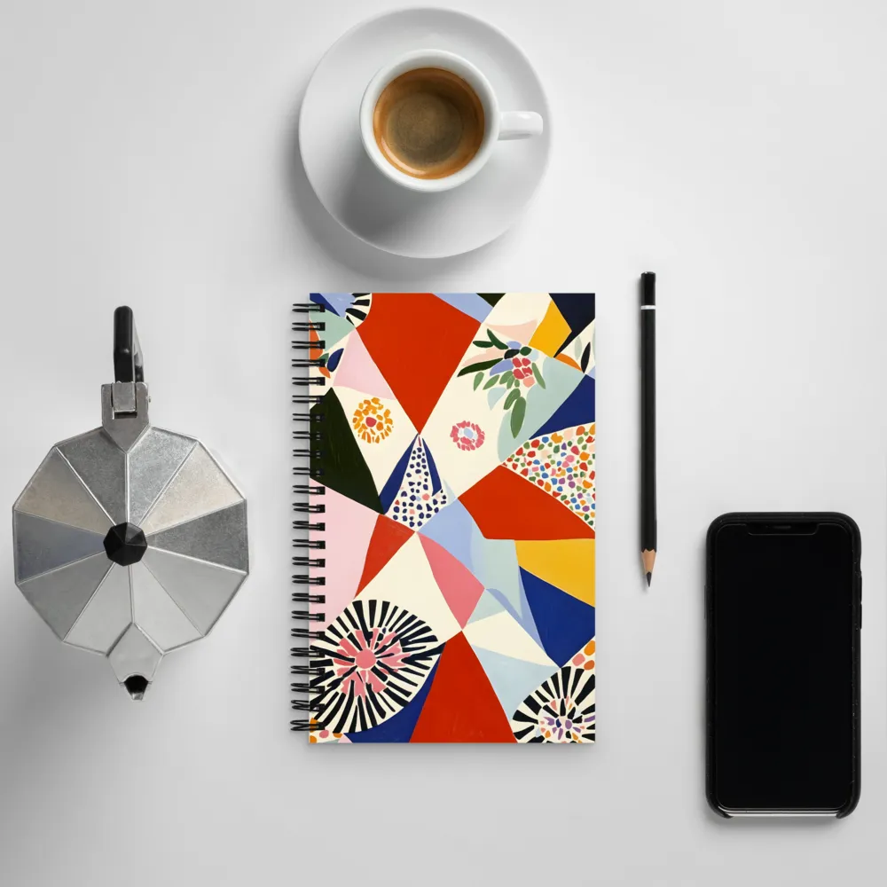 Vibrant Geometric Harmony | Spiral Notebook