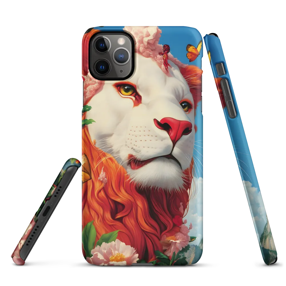 Majestic Lion Amidst Floral Splendor