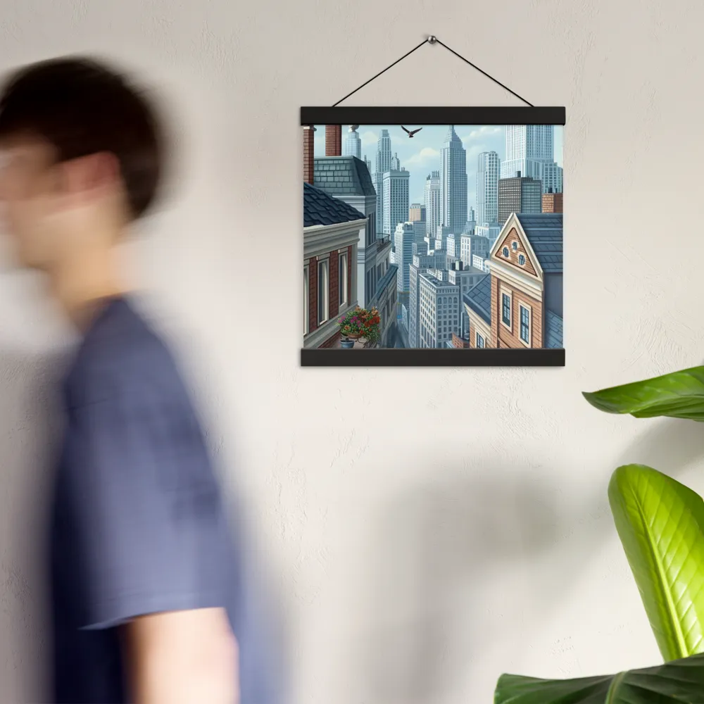 Urban Symphony | Poster With Black Wood Hanger | 12″×12″
