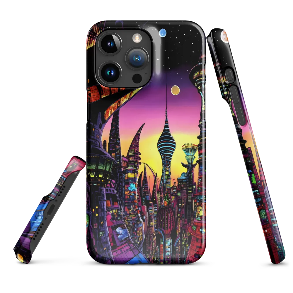 Futuristic Cityscape at Dusk | Phone Case |  15 Pro Max | Snap Case | Glossy