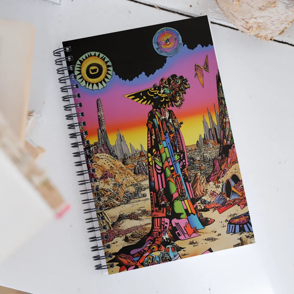 Journey Through a Surreal Landscape | Spiral Notebook