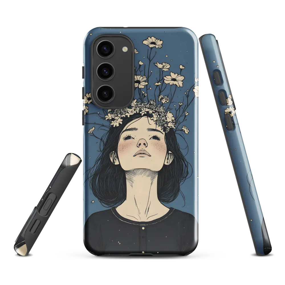Floral Serenity: A Portrait of Tranquility | Phone Case |  S23 Plus | Tough Case | Glossy