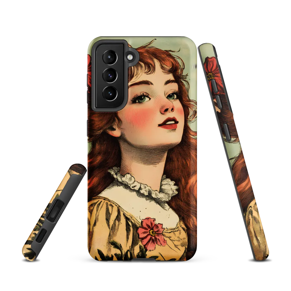 Whimsical Portrait of a Flower-Adorned Girl