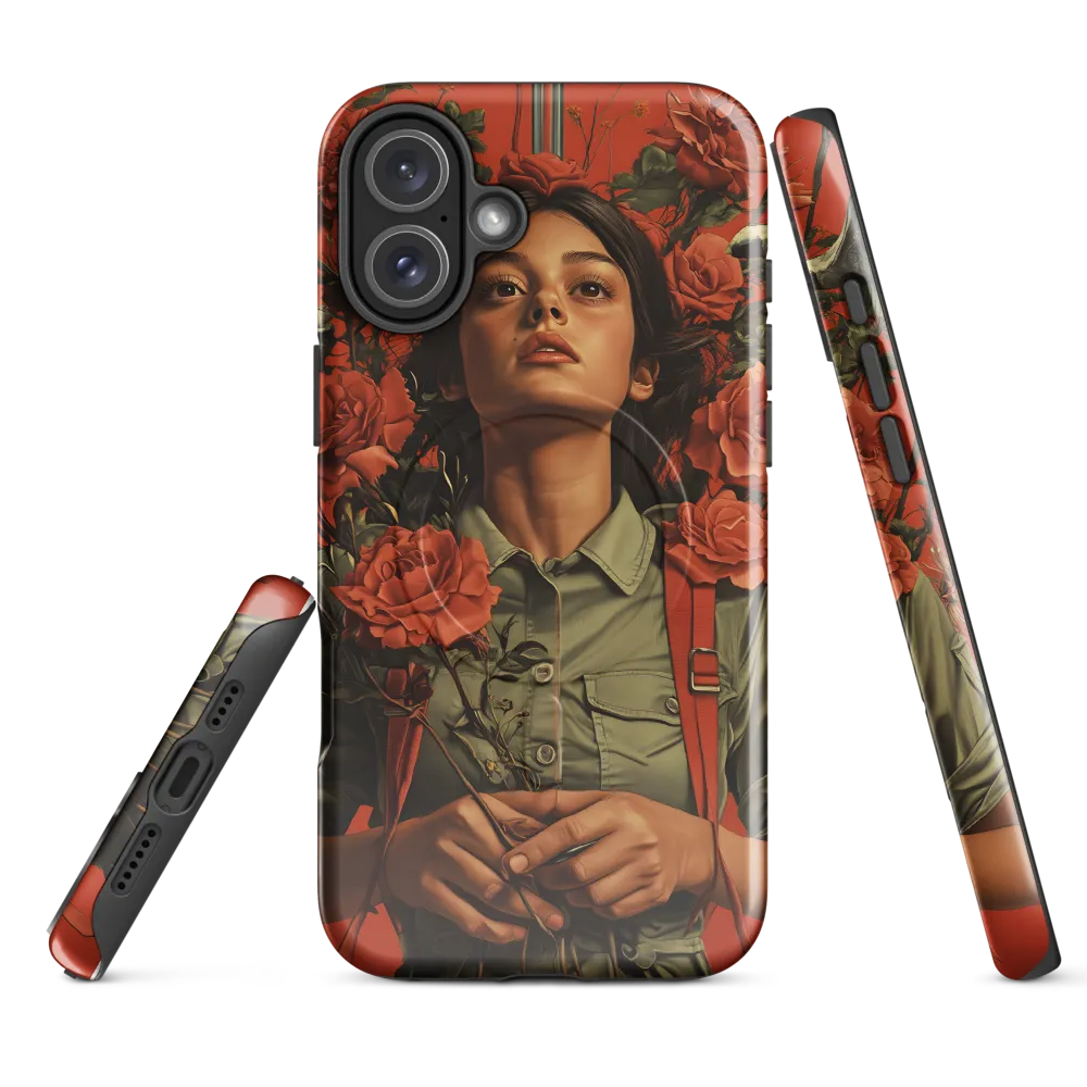 Harmony and Strength: A Portrait Among Roses