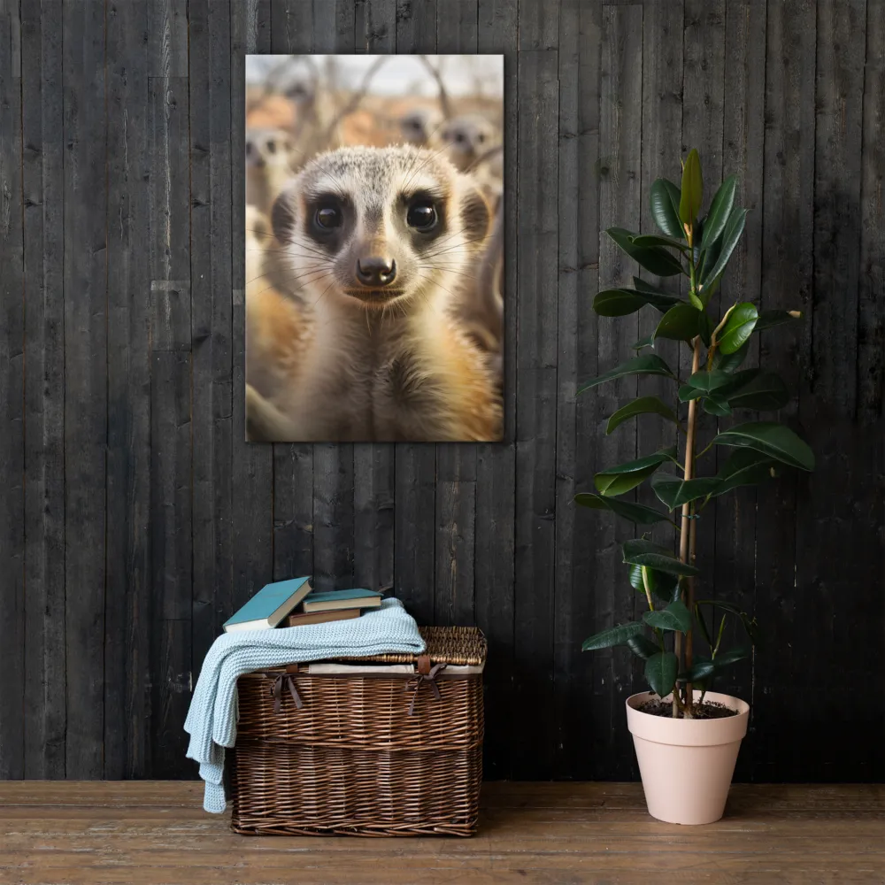 Curious Meerkats in Community | Thin Canvas | 24″×36″