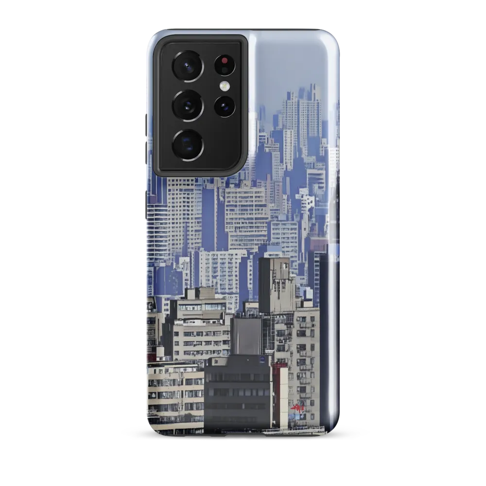 Urban Symphony: A Cityscape in Blues and Grays