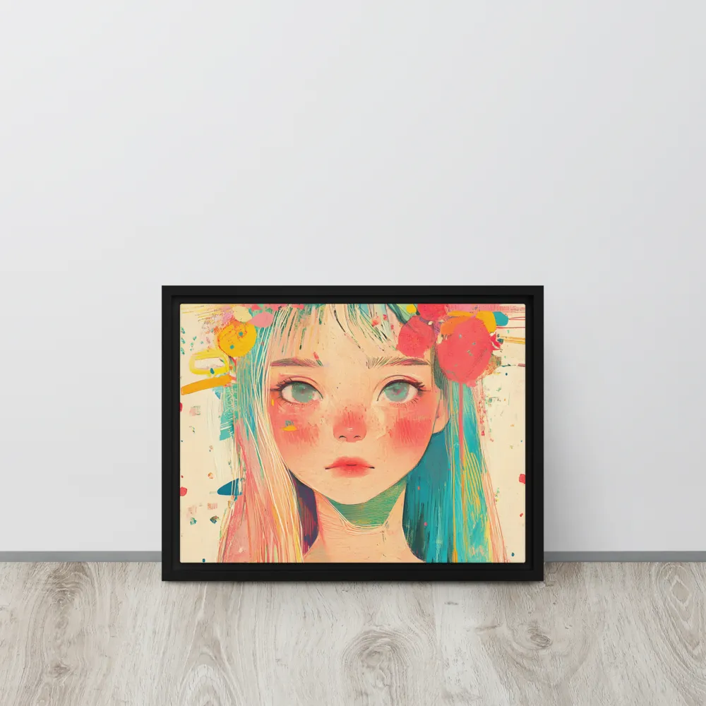 Whimsical Blossom | Canvas with Black Frame | 12″×16″