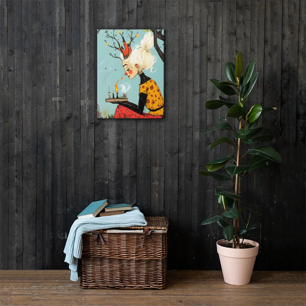 Whimsical Nature Girl | Canvas | 18″×24″