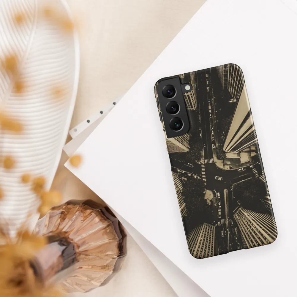 Urban Symphony: Aerial Perspective of City Life | Phone Case |  S22 Plus | Snap Case | Matte