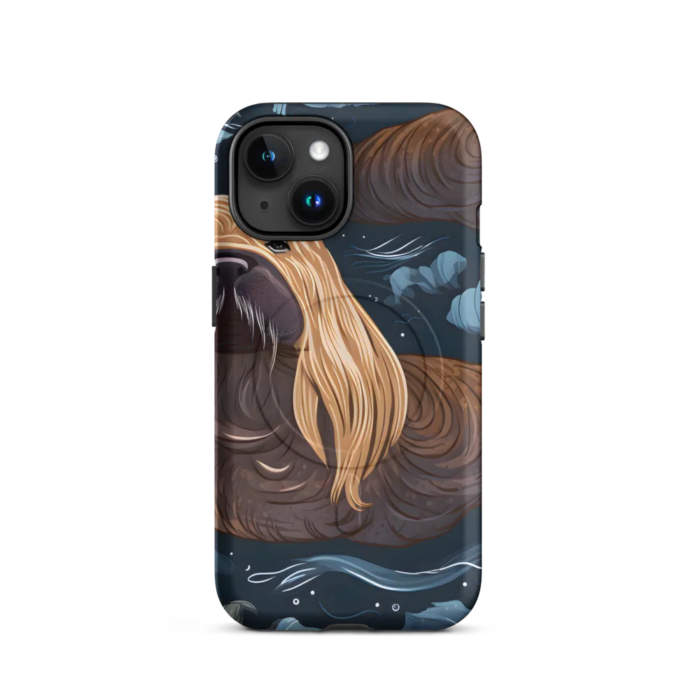 Whimsical Walruses in Deep Blue