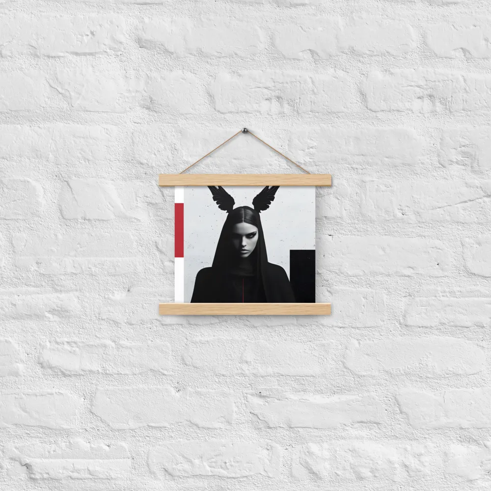 Whispers of Darkness | Poster With Oak Wood Hanger | 10″×10″