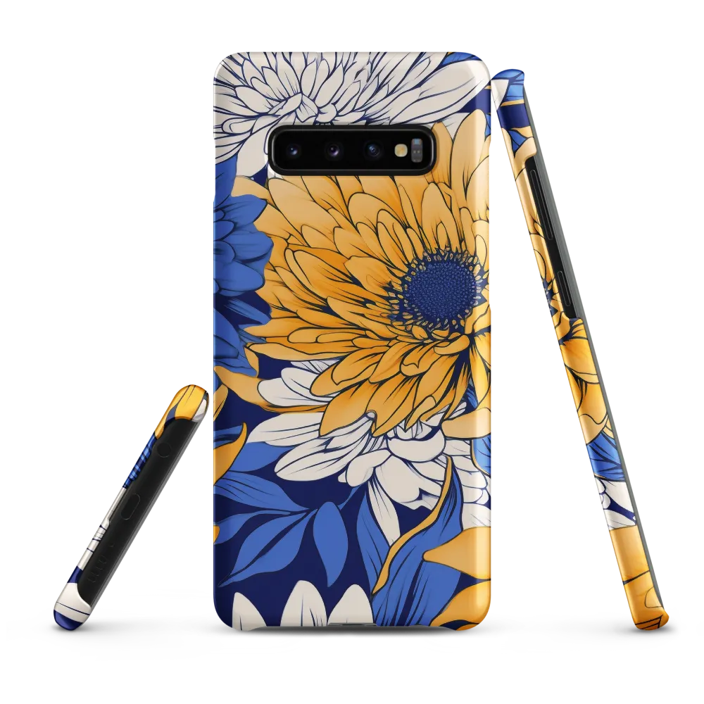 Floral Harmony in Blue and Yellow