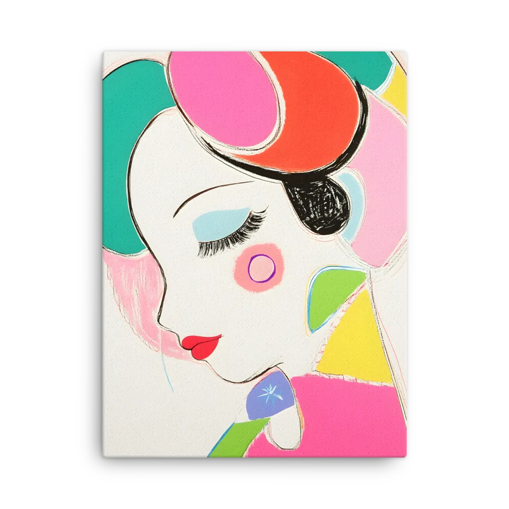Whimsical Portrait in Colorful Abstraction | Thin Canvas | 24″×32″