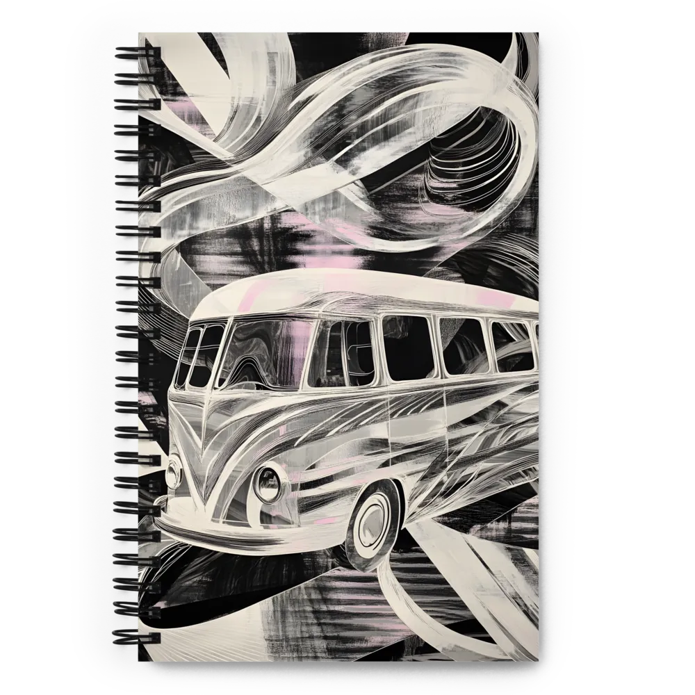 Motion in Monochrome: A Vintage Journey | Spiral Notebook