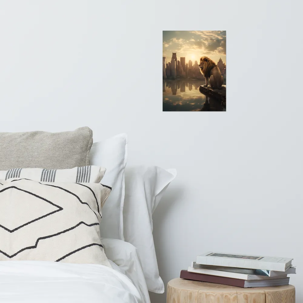 The Lion's Gaze Over the Urban Symphony | Poster | 11″×14″
