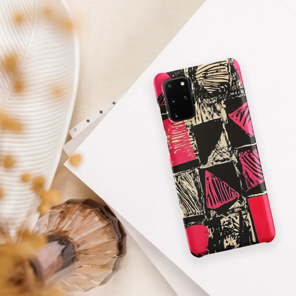 Geometric Symphony in Pink and Black