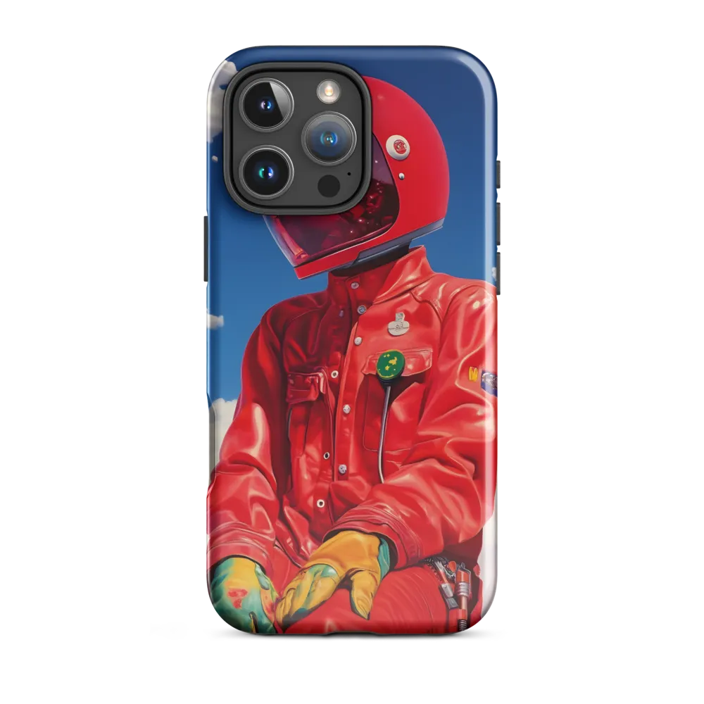 Astronaut in Crimson | Phone Case |  16 Pro Max | Tough Case | Glossy
