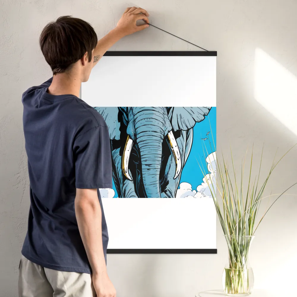 Majestic Presence: The Elephant | Poster With Black Wood Hanger | 24″×36″
