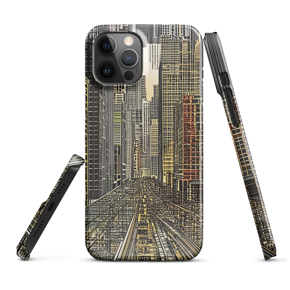 Urban Symphony: The Golden Grid | Phone Case |  12 Pro Max | Snap Case | Glossy