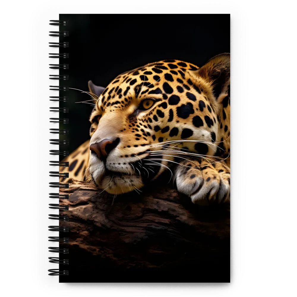 Tranquil Majesty: The Resting Leopard | Spiral Notebook