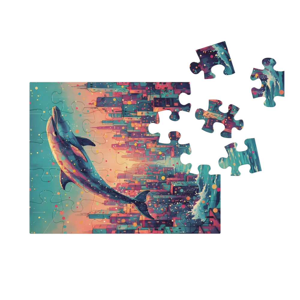Skybound Dolphin 
 Jigsaw Puzzle in Tin Box
