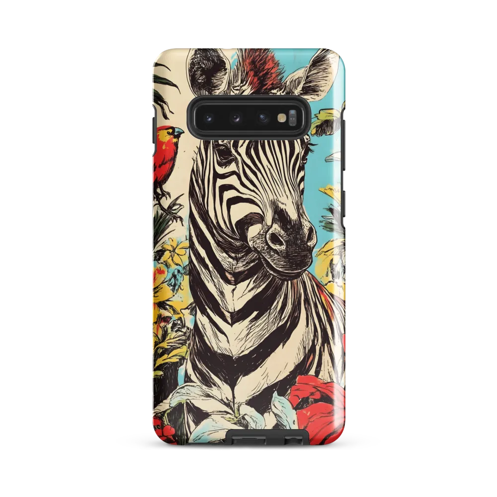 Zebra in Tropical Reverie | Phone Case |  S10 Plus | Tough Case | Glossy