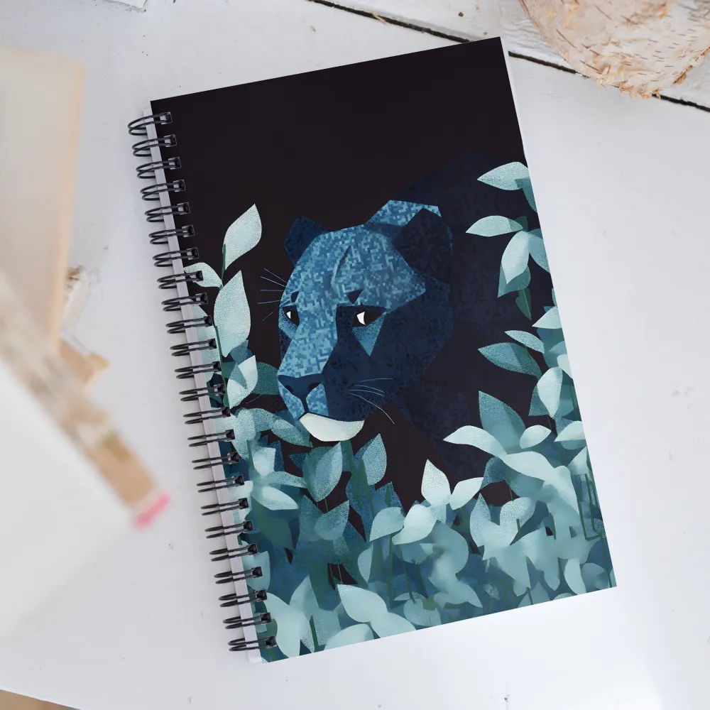 Lurking Blue: The Panther's Gaze | Spiral Notebook