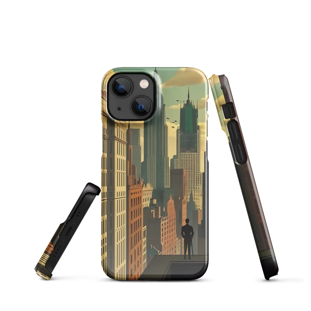 Urban Dreams: A Silhouette in Art Deco Cityscape