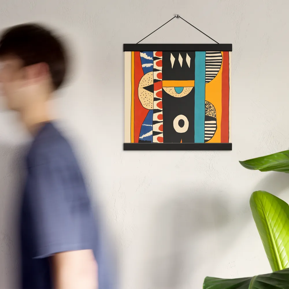 Playful Geometry: A Modern Abstract Exploration | Poster With Black Wood Hanger | 12″×12″