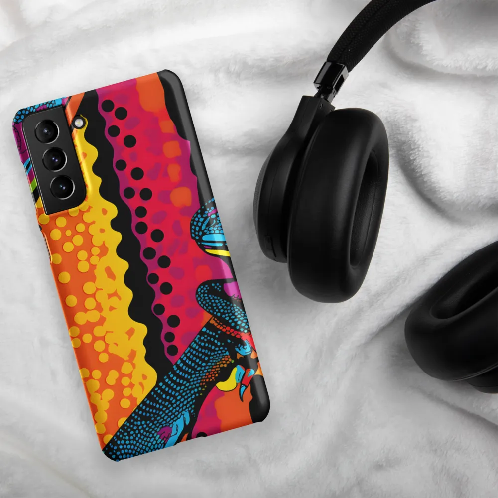 Colorful Encounters: The Playful Geckos | Phone Case |  S21 Plus | Snap Case | Matte