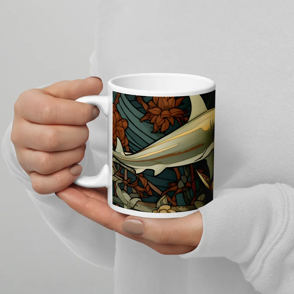 Dynamic Harmony of Sharks and Flora | Mugs | Multiple Sizes & Colors