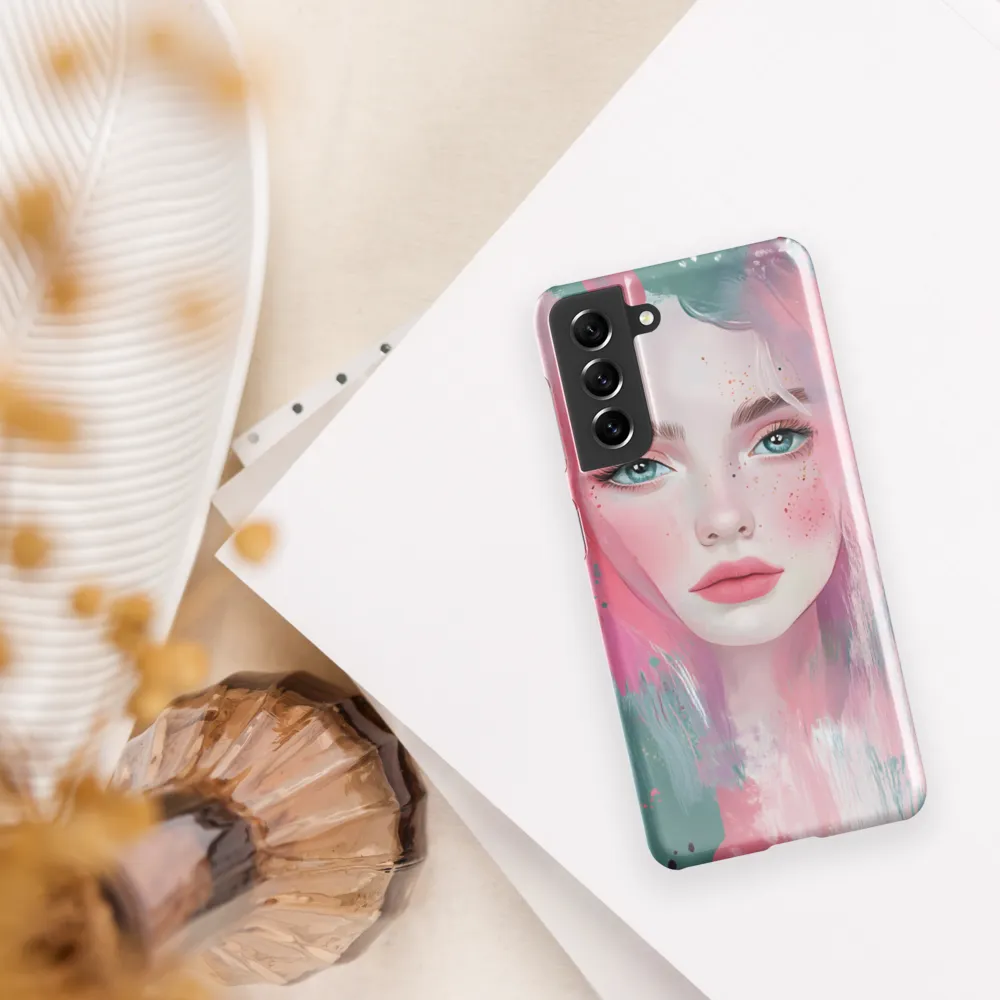 Dreamy Serenity: A Contemporary Portrait | Phone Case |  S21 | Snap Case | Glossy