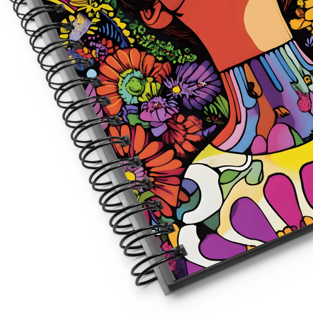 Vibrant Ecstasy: A Psychedelic Portrait | Spiral Notebook