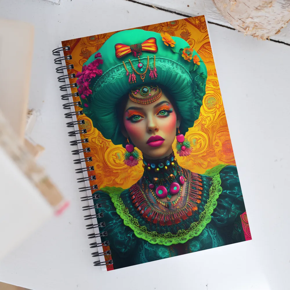 Feminine Elegance in Surreal Splendor | Spiral Notebook