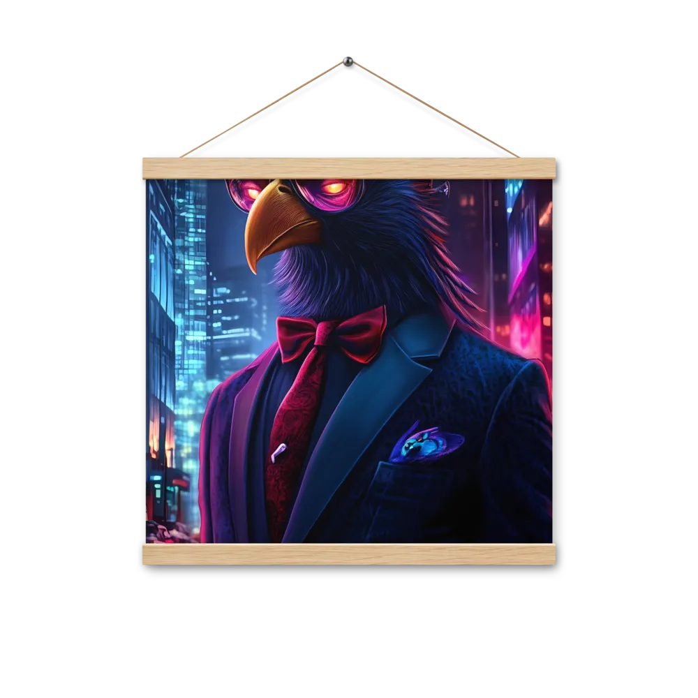 The Dapper Avian | Poster With Oak Wood Hanger | 16″×16″