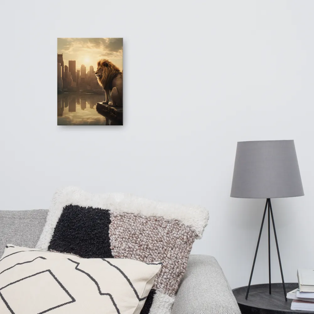 The Lion's Gaze Over the Urban Symphony